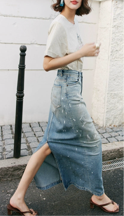 Paint Splash Denim Skirt / ペイントスプラッシュデニムスカート