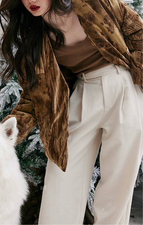 High Waist Pleated Wide Leg Pants / ハイウエストタックワイドパンツ