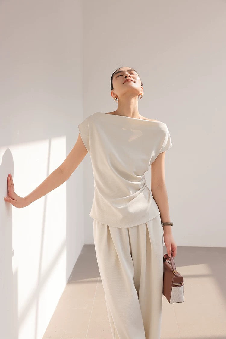 Soft Drape One-Shoulder Top