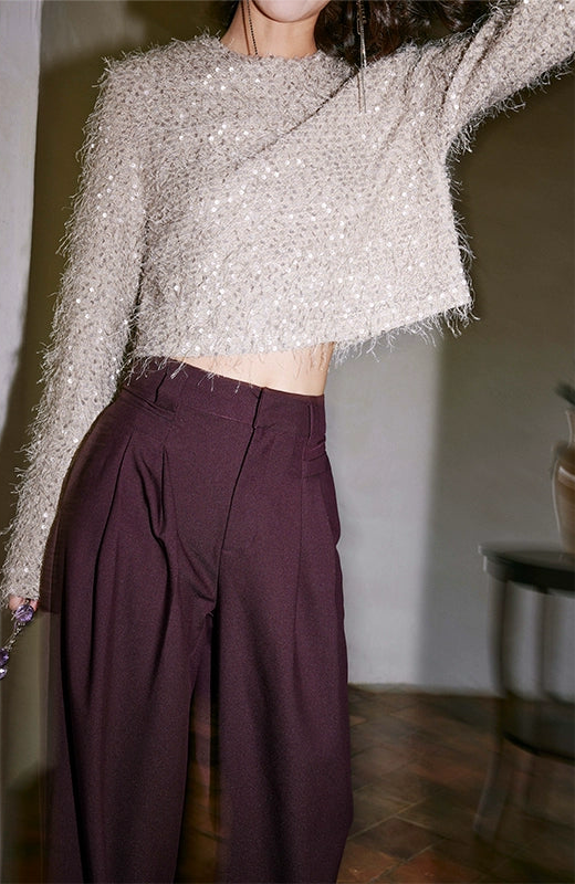 Dark Burgundy Wide Leg Suit Pants / ダークバーガンディ ワイドスーツパンツ