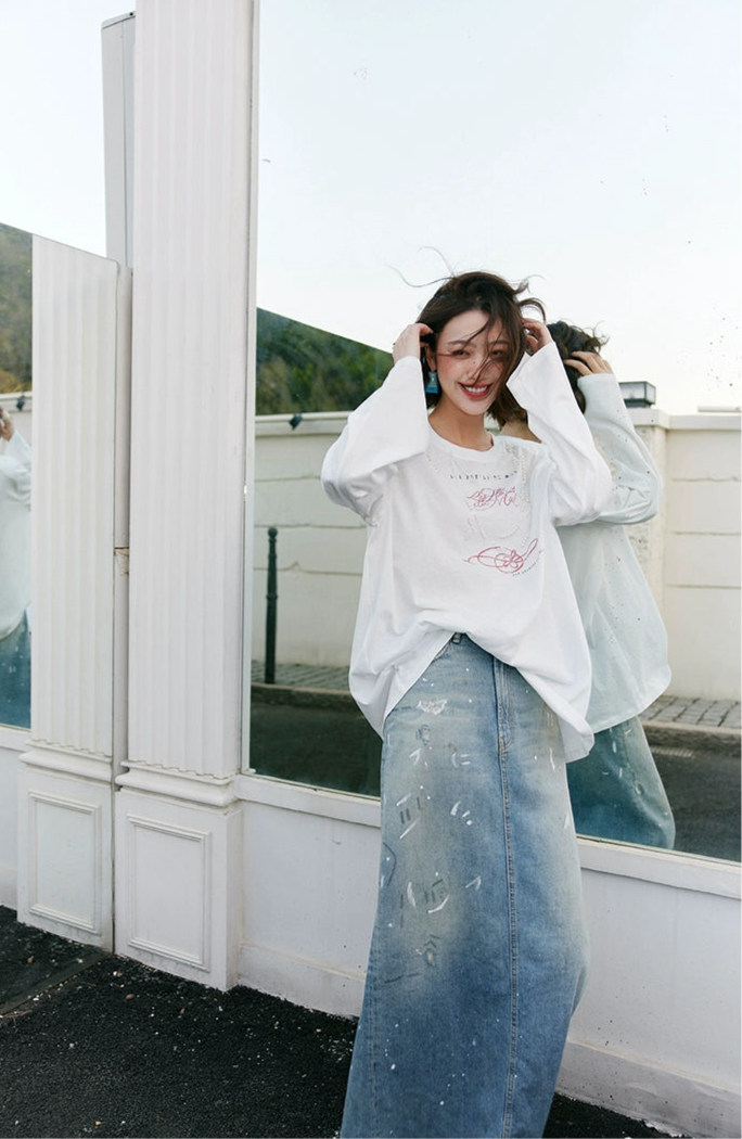 Paint Splash Denim Skirt / ペイントスプラッシュデニムスカート