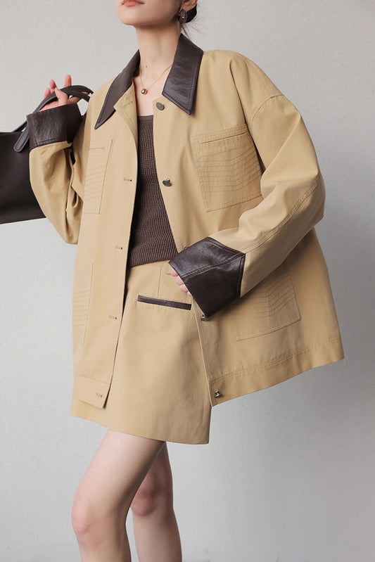 Contrast Collar Utility Jacket