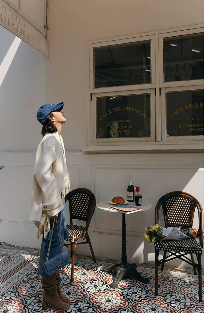 Wool Fringe Shawl Jacket / ウールフリンジショールジャケット