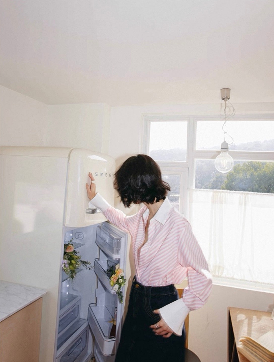 Wide Cuff Pink Cleric Shirt / ワイドカフ ピンククレリックシャツ