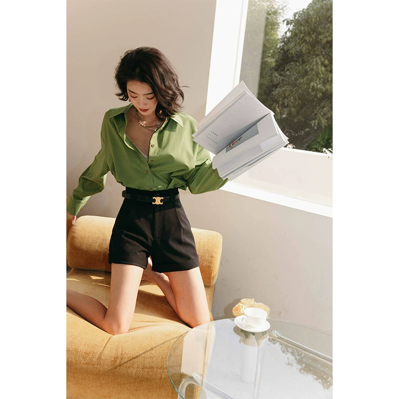 Green Button-Up Shirt / グリーンボタンアップシャツ