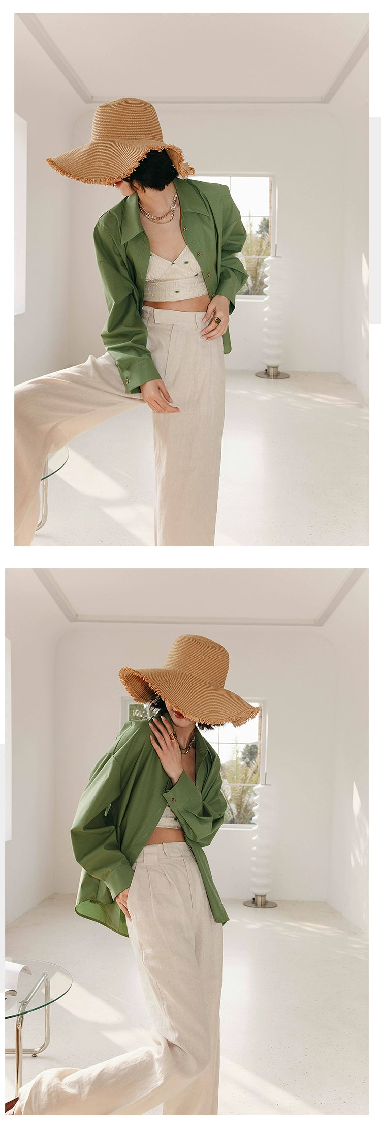 Green Button-Up Shirt / グリーンボタンアップシャツ