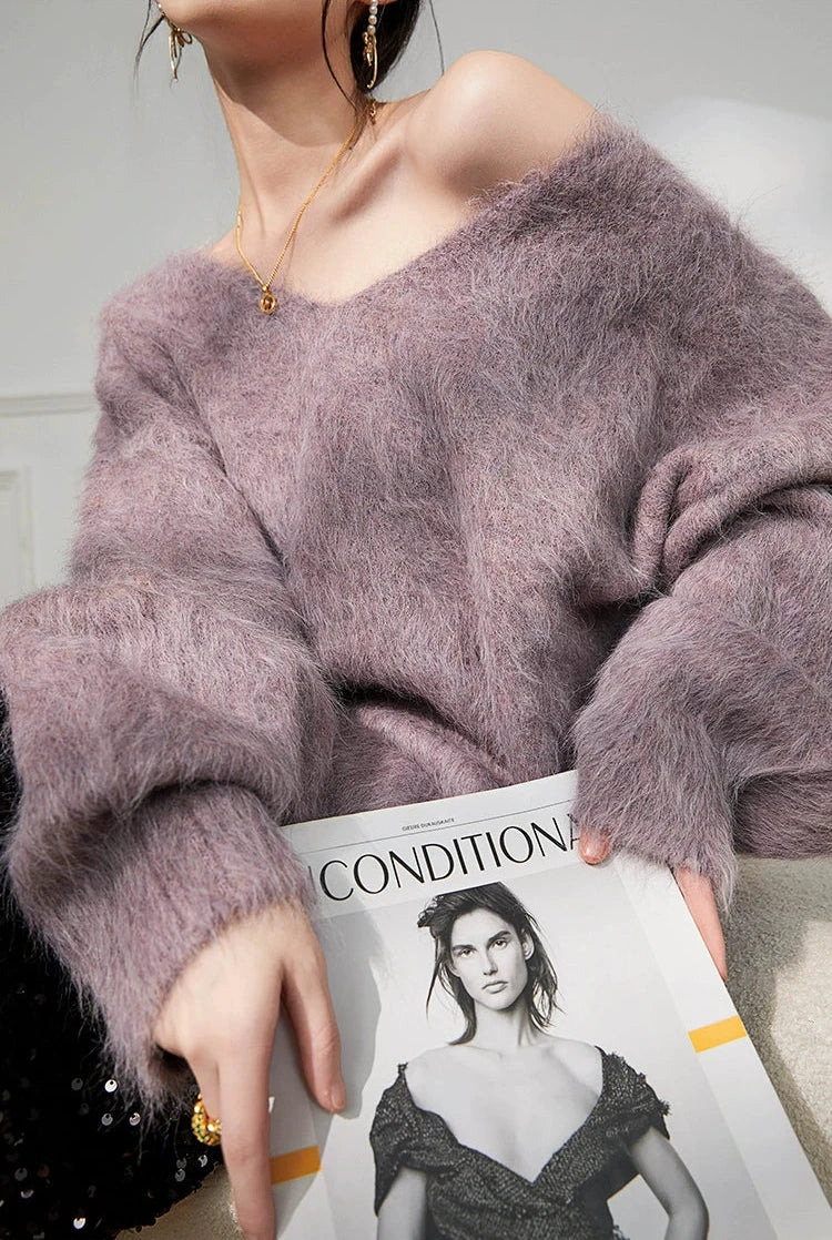 Soft Lilac Fuzzy Knit / ソフトライラックファジーニット