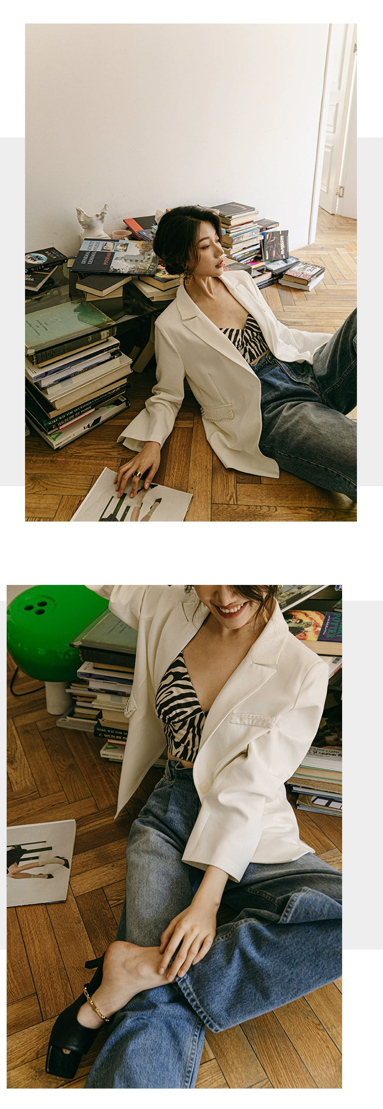High Waisted Zebra Print Tube Top / ハイウエストゼブラチューブトップ