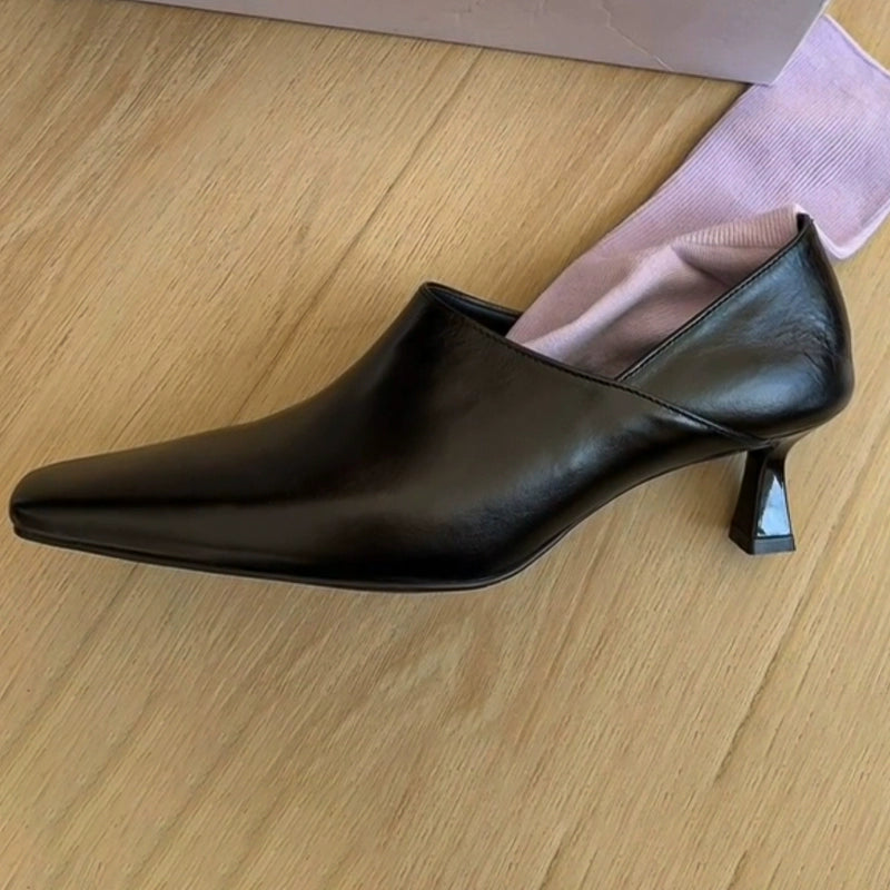 Square Toe Leather Mules / スクエアトゥレザーミュール