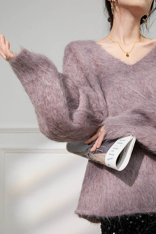 Soft Lilac Fuzzy Knit / ソフトライラックファジーニット