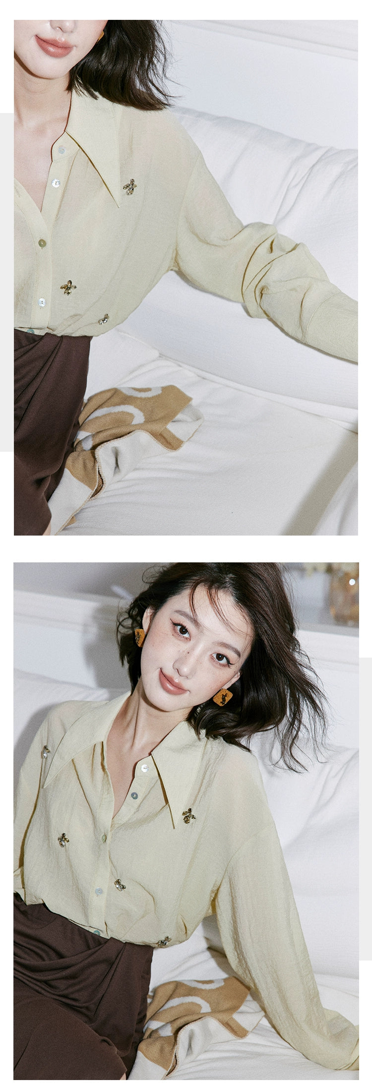Crystal Accent Blouse / クリスタルポイントブラウス