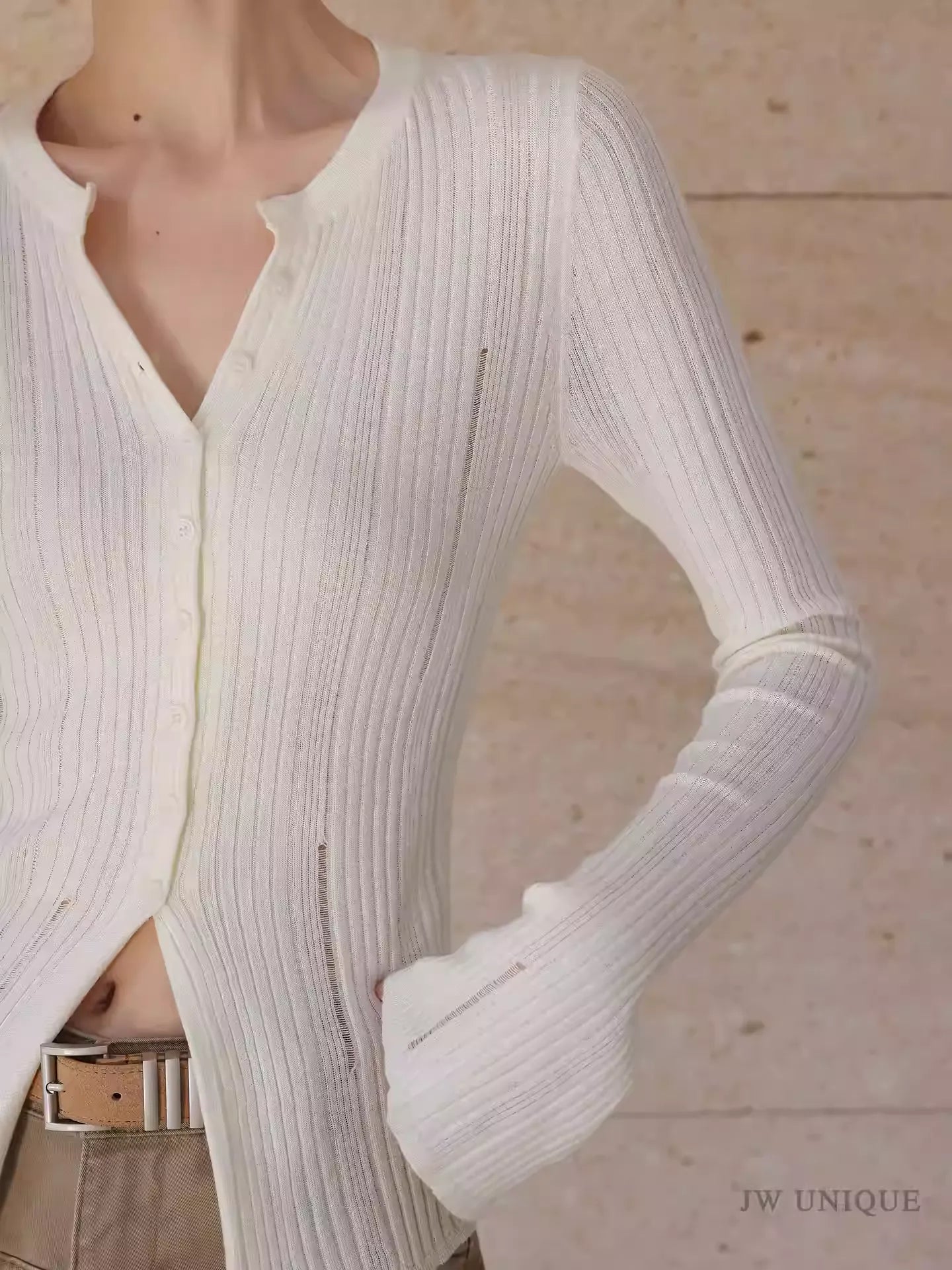 Rib Button Cardigan / リブボタンカーディガン