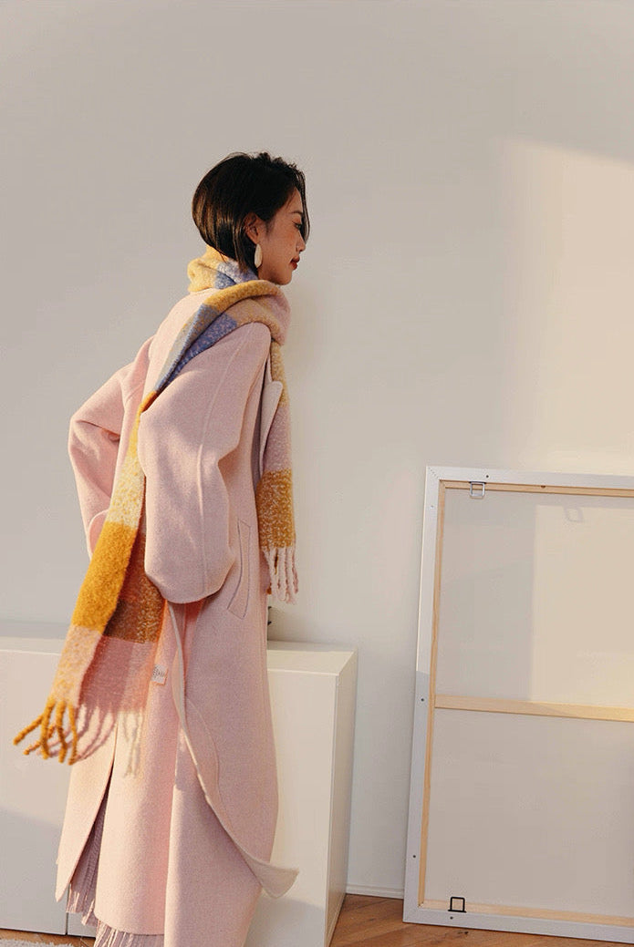 Blush Wool Wrap Coat / ブラッシュウールラップコート