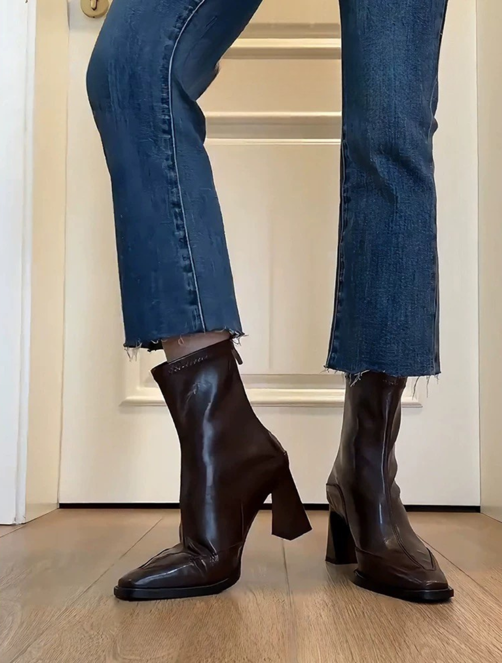 Square Toe Block Heel Boots / スクエアトゥ ブロックヒールブーツ