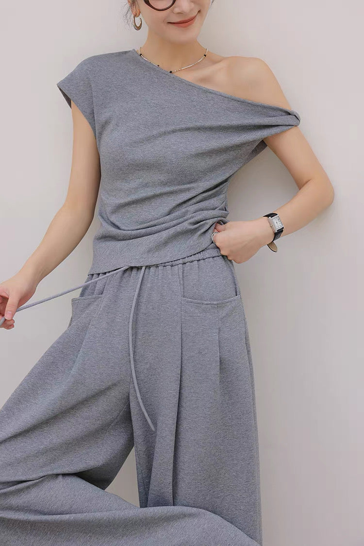 Asymmetry Drape Top