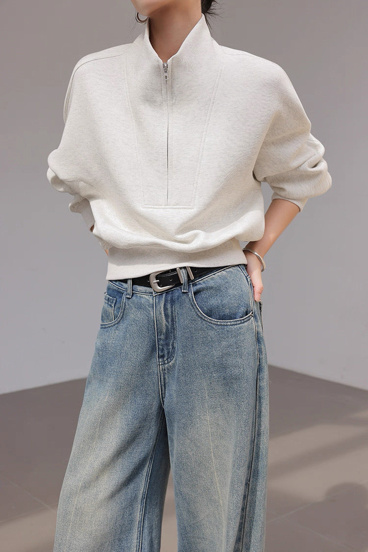 Half-Zip Soft Sweat Pullover