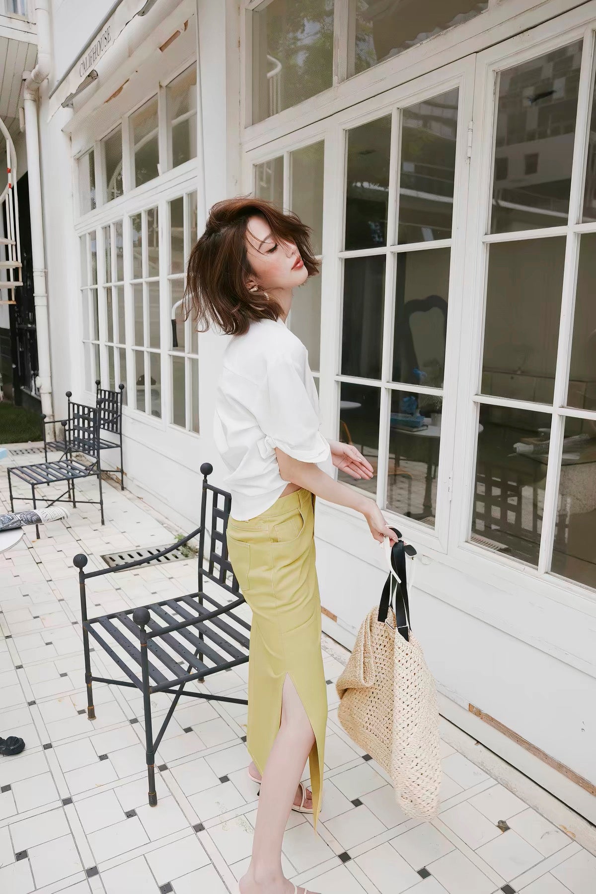 Butter Yellow Denim Skirt
