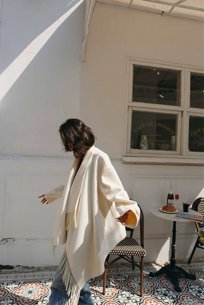 Wool Fringe Shawl Jacket / ウールフリンジショールジャケット