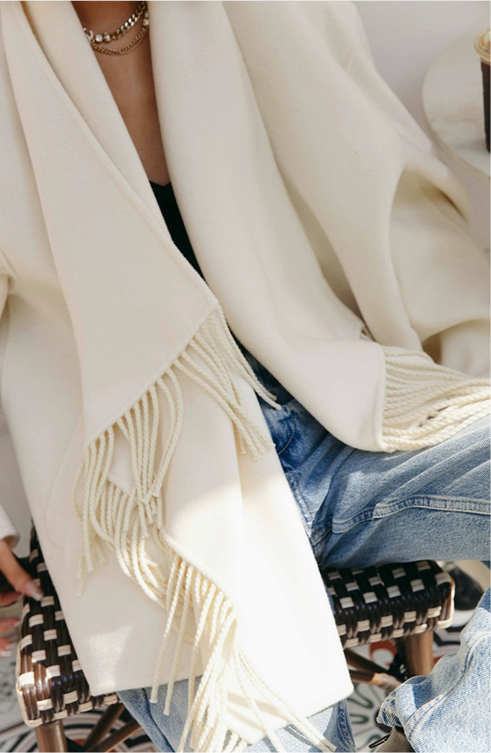 Wool Fringe Shawl Jacket / ウールフリンジショールジャケット
