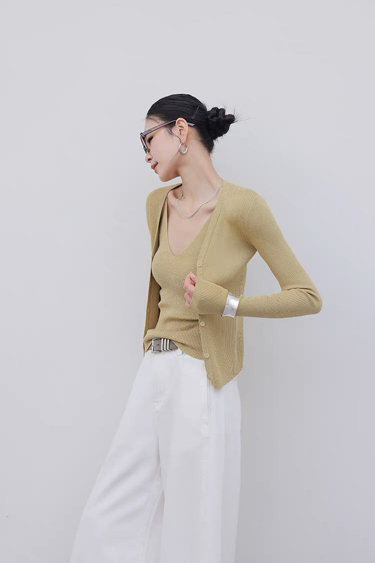 Nuance V-Neck Knit Set