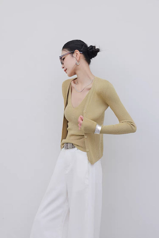 Nuance V-Neck Knit Set