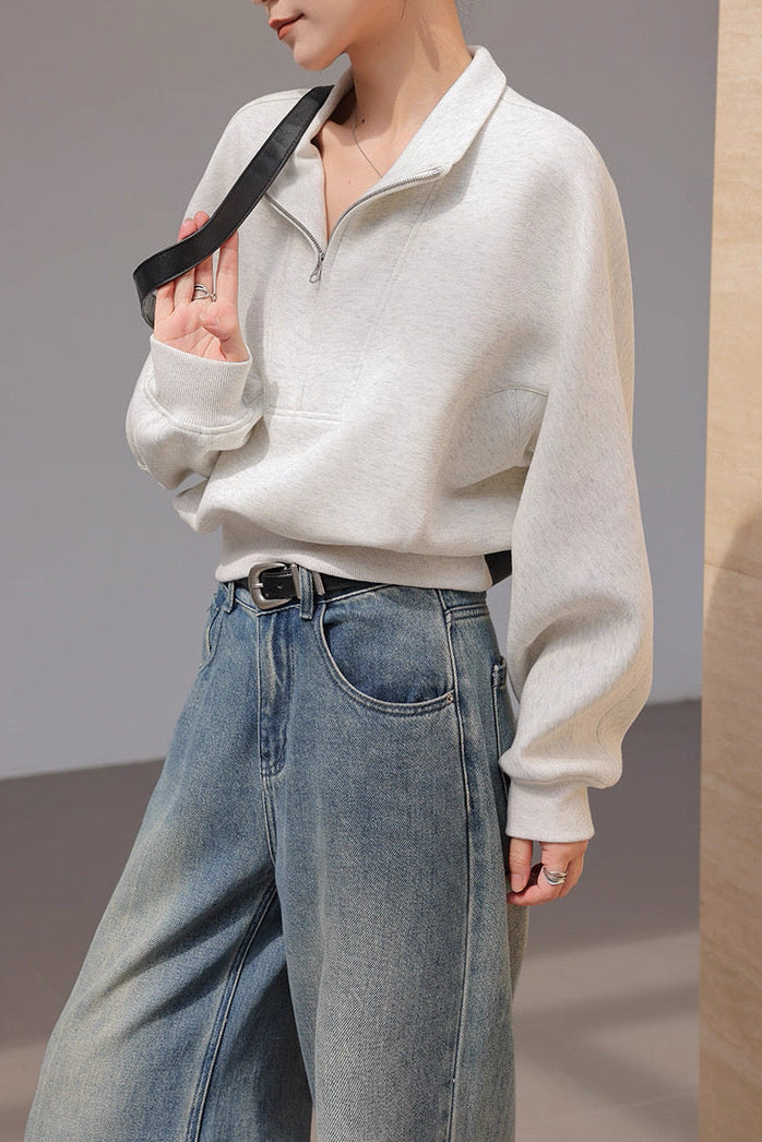 Half-Zip Soft Sweat Pullover