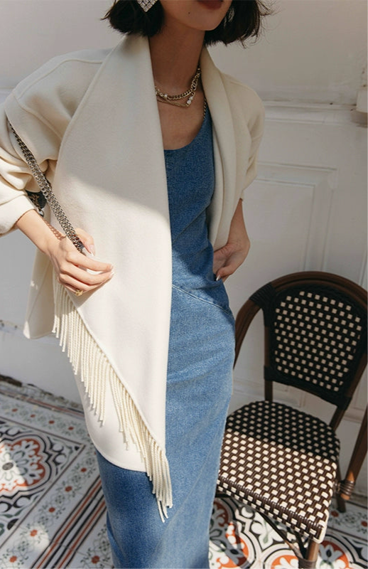 Wool Fringe Shawl Jacket / ウールフリンジショールジャケット