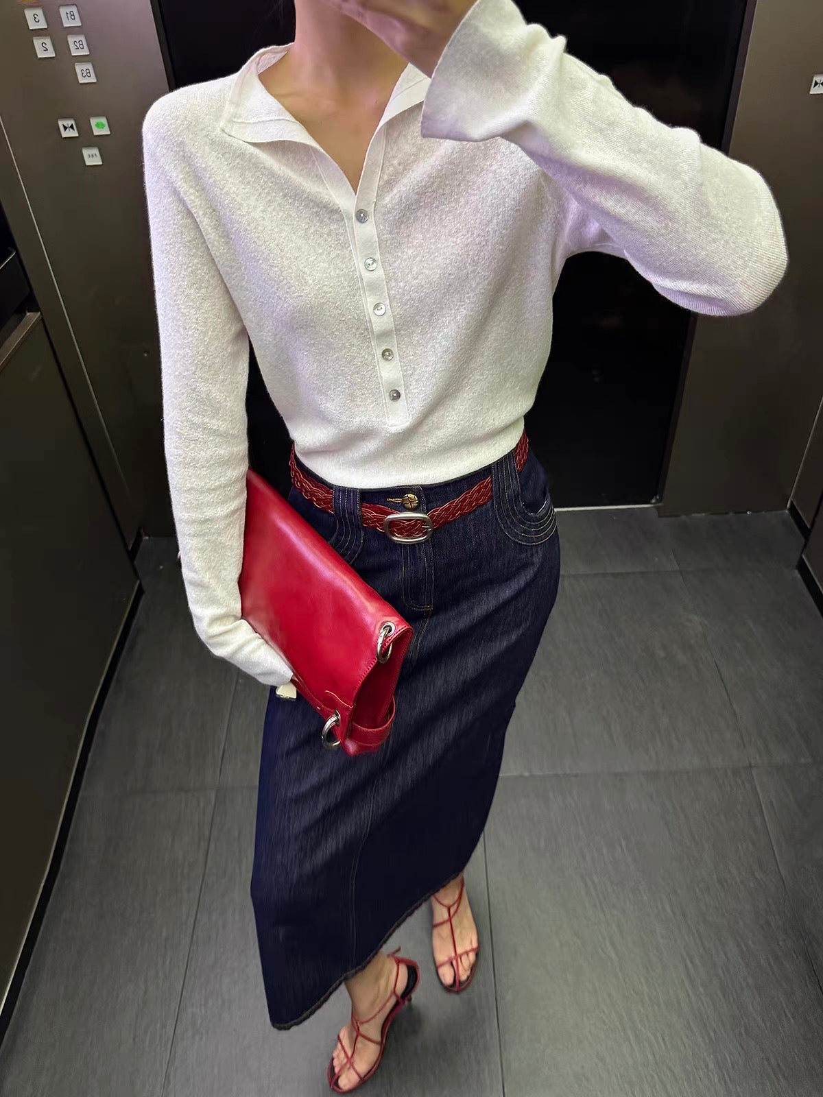 Linen Blend Button Knit Top