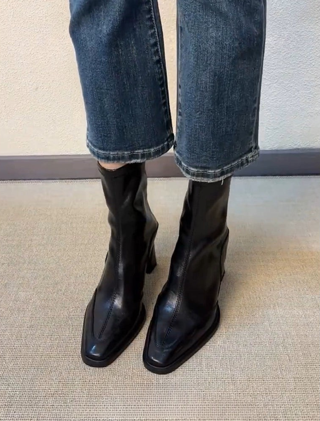 Square Toe Block Heel Boots / スクエアトゥ ブロックヒールブーツ