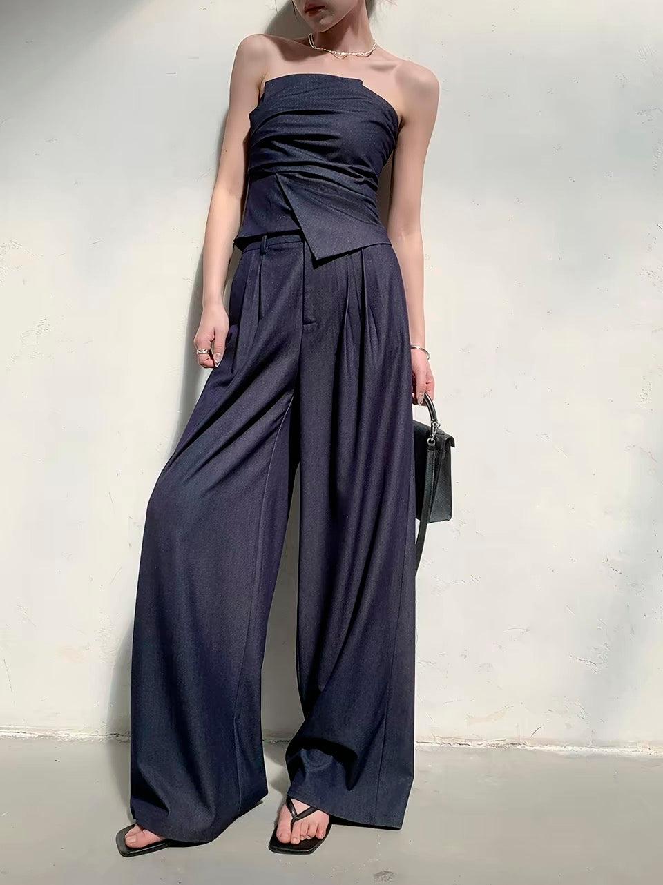 Indigo Drape Top