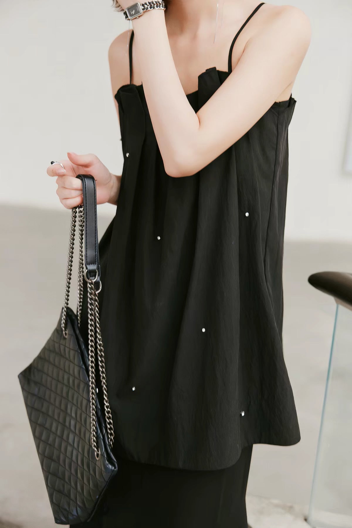 Noir Crystal Cami Tunic