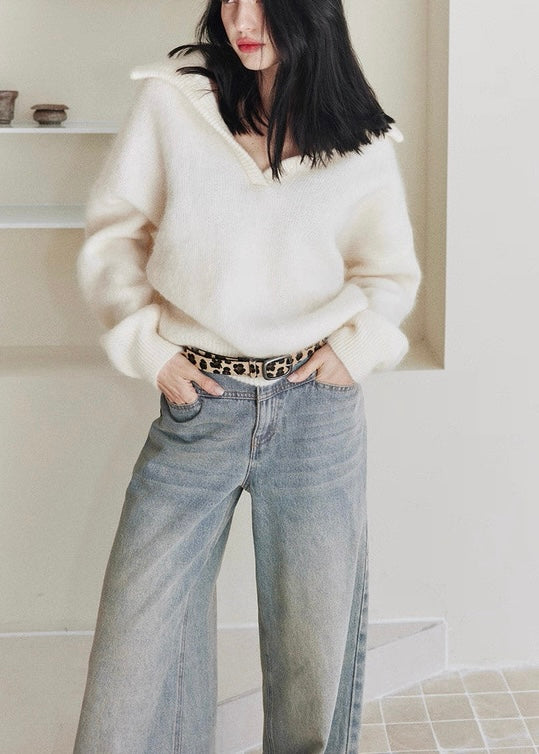 Light Wash Wide Denim Pants