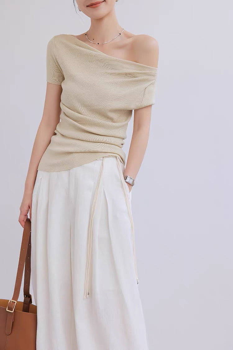 One shoulder summer knit