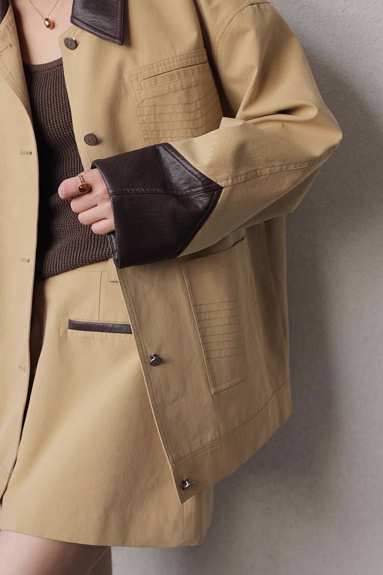 Contrast Collar Utility Jacket
