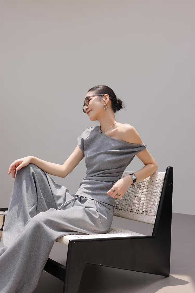 Asymmetry Drape Top