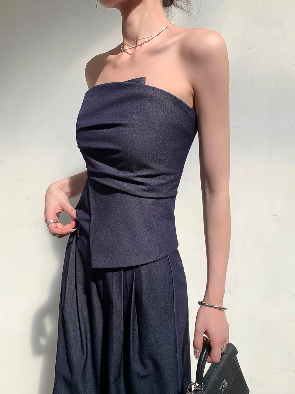Indigo Drape Top