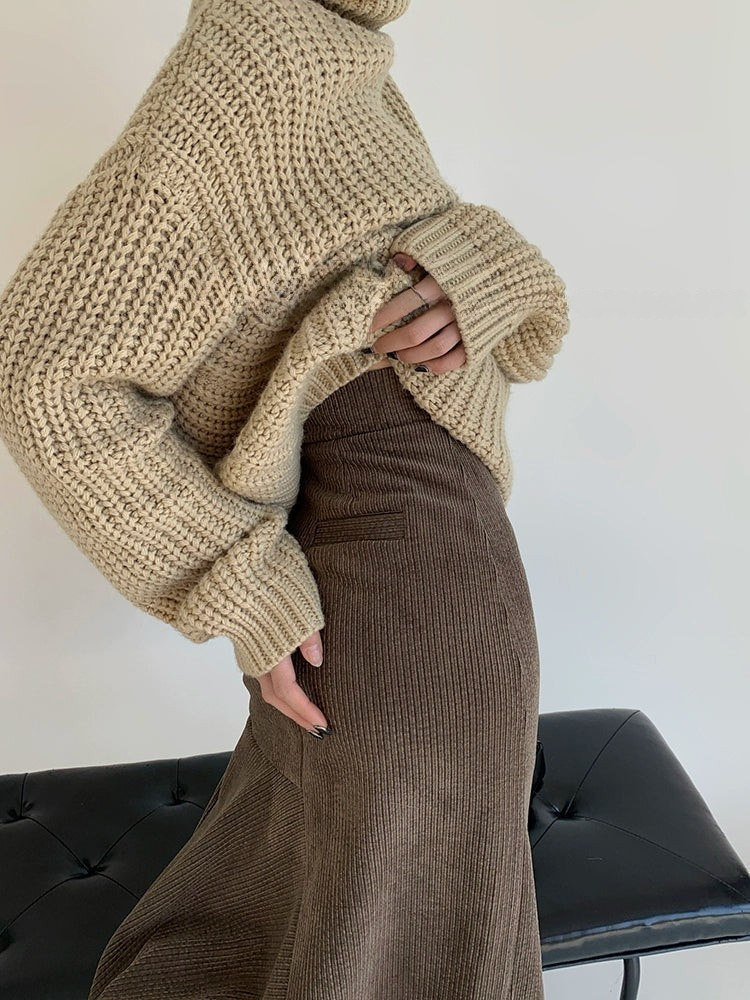 Corduroy Flare Midi Skirt / コーデュロイフレアミディスカート