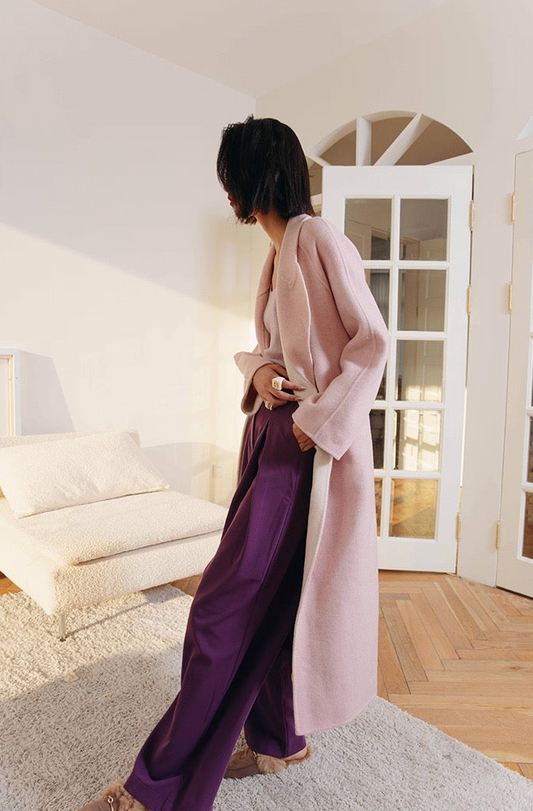 Blush Wool Wrap Coat / ブラッシュウールラップコート