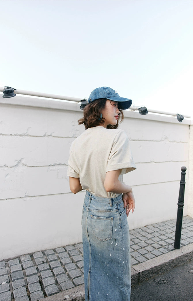 Paint Splash Denim Skirt / ペイントスプラッシュデニムスカート