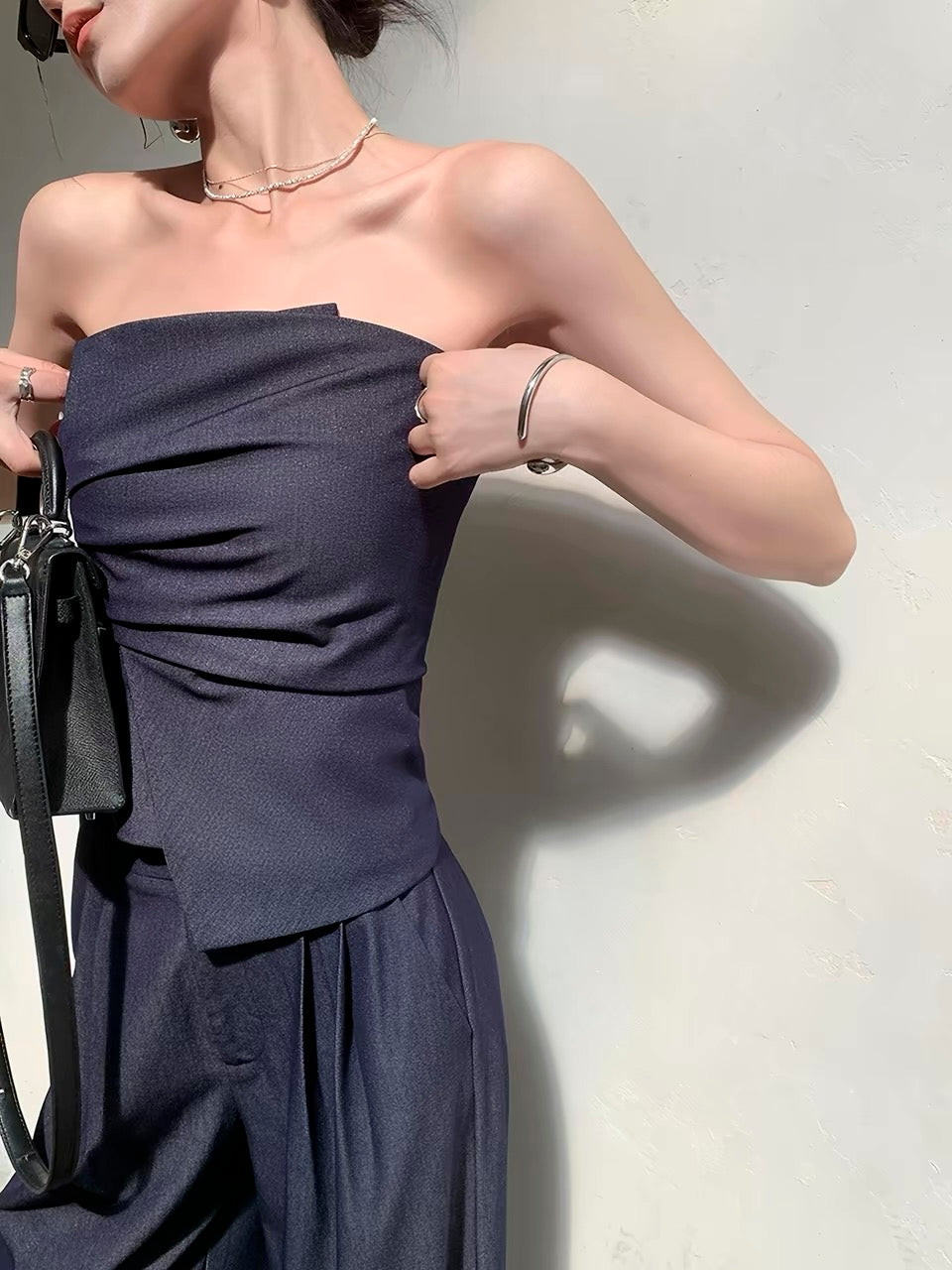 Indigo Drape Top