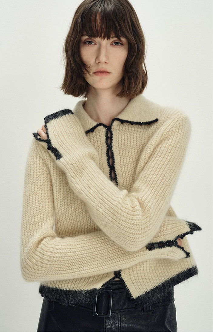 Mohair Trim Knit Cardigan / モヘアトリムニットカーディガン　