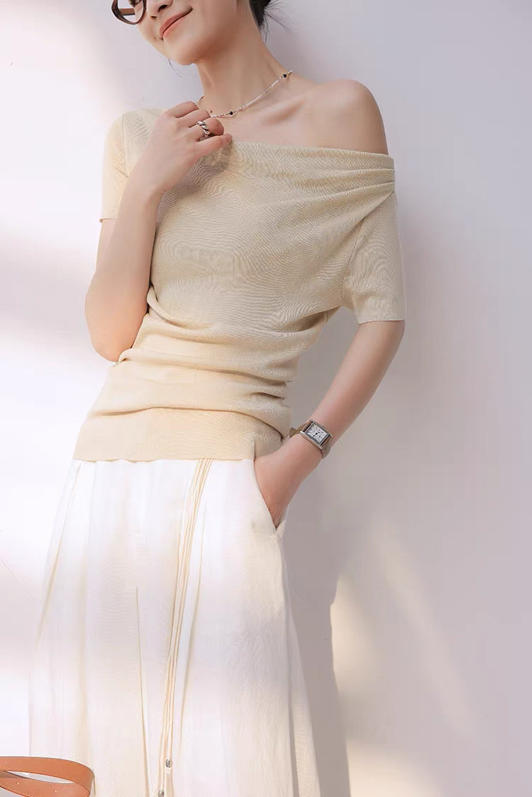 One shoulder summer knit