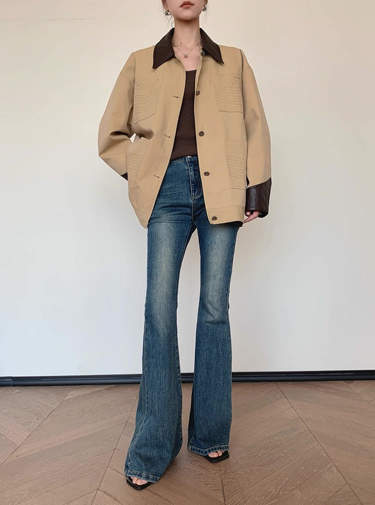 Contrast Collar Utility Jacket