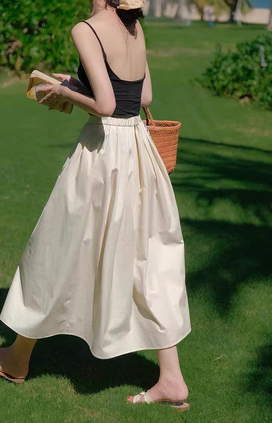 French Volume Midi Skirt