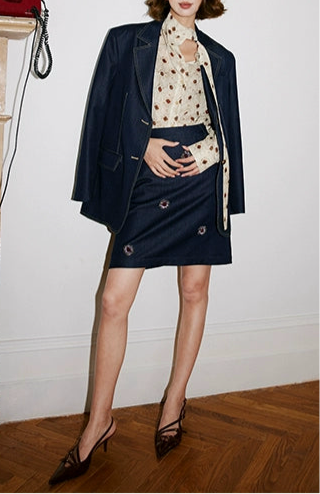 Beaded Denim Mini Skirt / ビーズデニムミニスカート