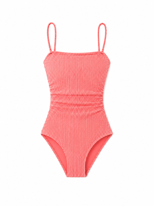 Stripe Texture One Piece Swimwear