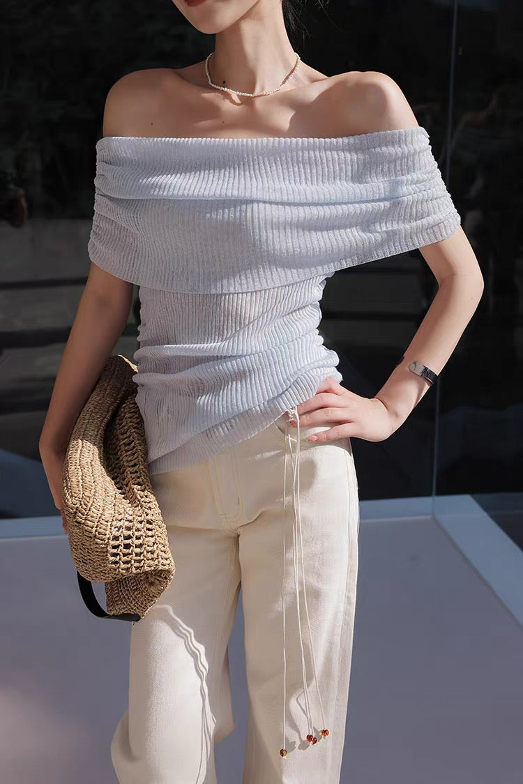 Summer Knit Off-Shoulder Top