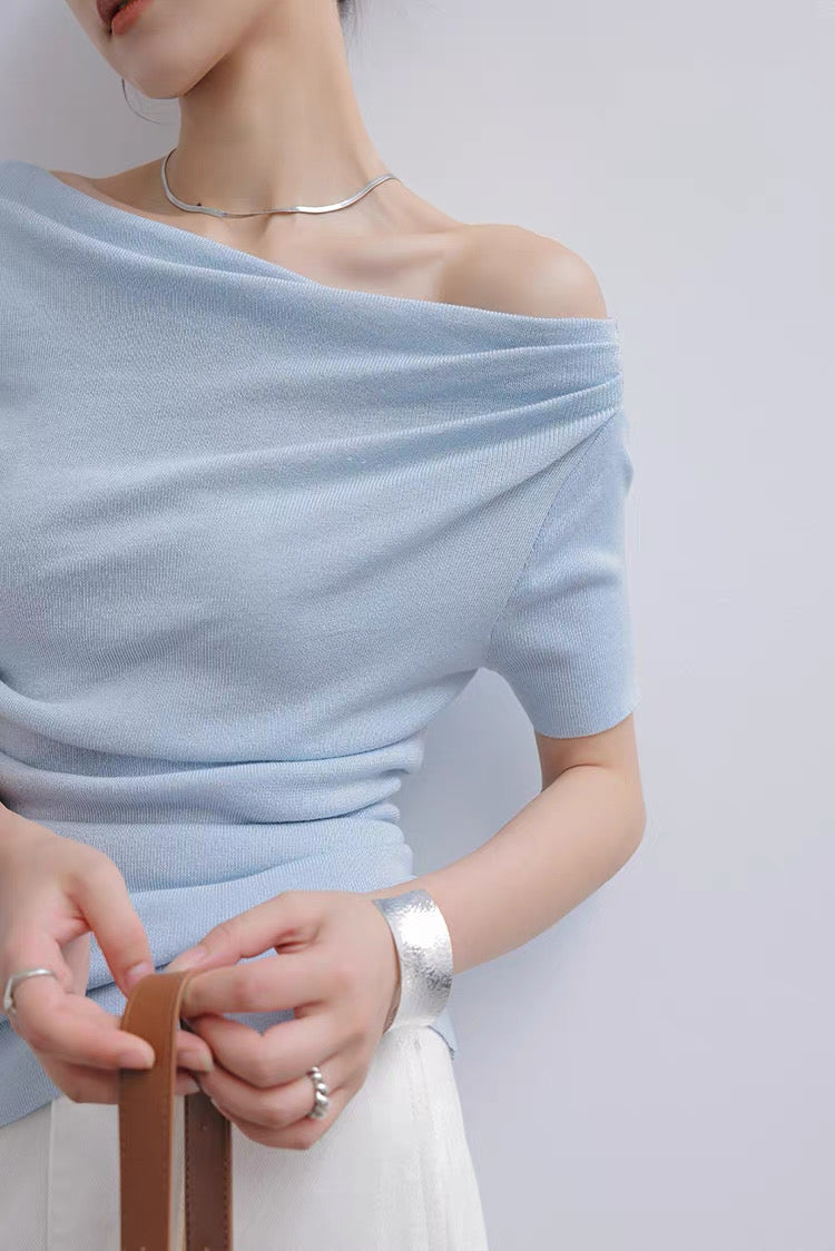 One shoulder summer knit