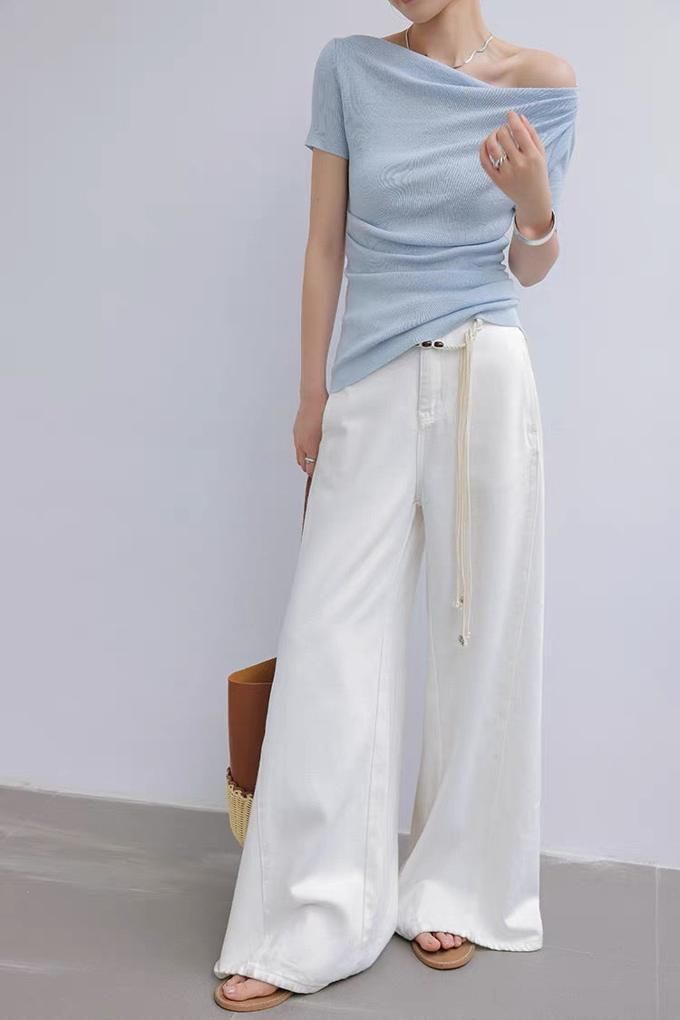 One shoulder summer knit