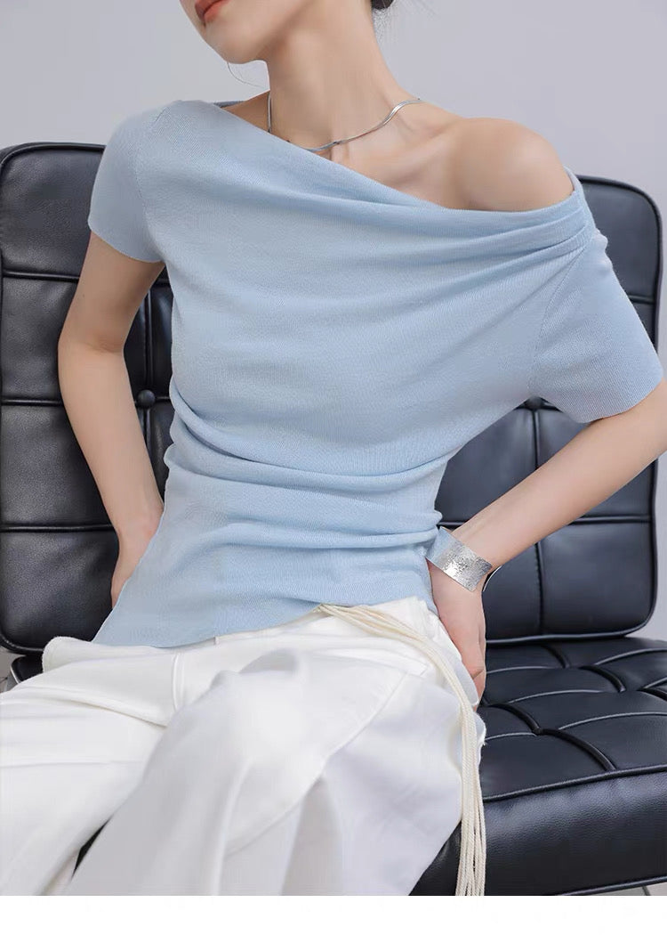 One shoulder summer knit